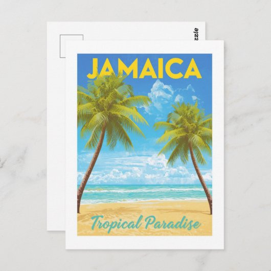 Jamaica Tropical Paradise Palm Tree Beach Briefkaart (Voorkant / Achterkant)