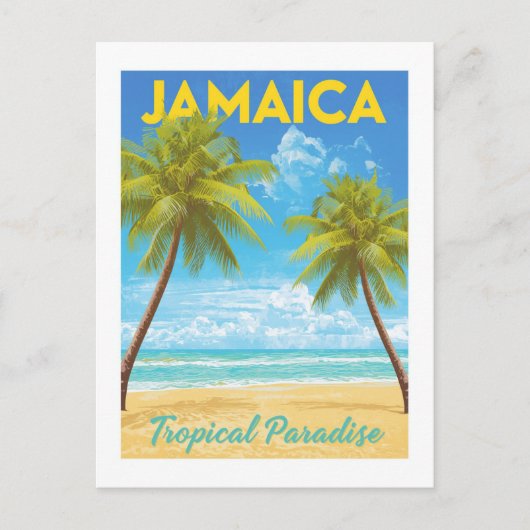 Jamaica Tropical Paradise Palm Tree Beach Briefkaart (Voorkant)