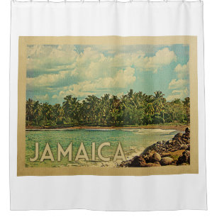 Jamaica Tropical Vintage Travel Douchegordijn