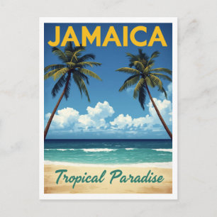 Jamaica Tropisch Paradijs Vintage Strand Reizen Briefkaart