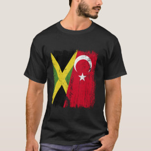 Jamaica Turkije Half Vlag Turkiye Jamaicaanse Turk T-shirt