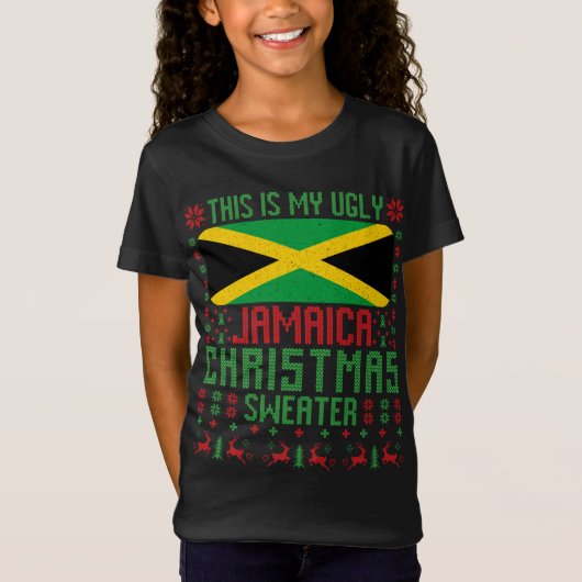Jamaica Ugly kerstSweater Jamaica Flag voor Ja T-shirt (Voorkant)