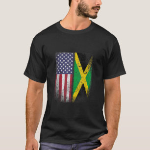 Jamaica Usa Vlag Jamaican Roots American Born Amer T-shirt