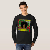 Jamaica Vacation Afro Woman Word Art T-shirt (Voorkant volledig)