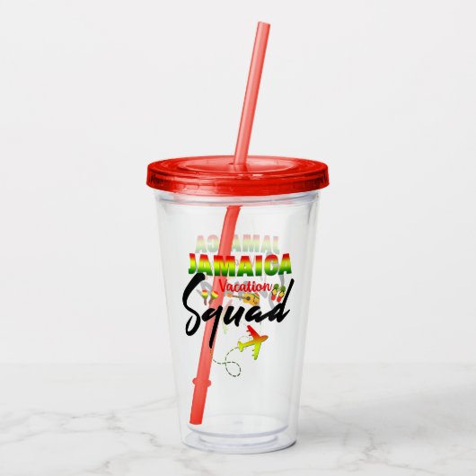 Jamaica Vacation Squad Group Matching Reggae Acryl Drinkbeker (Achterkant)