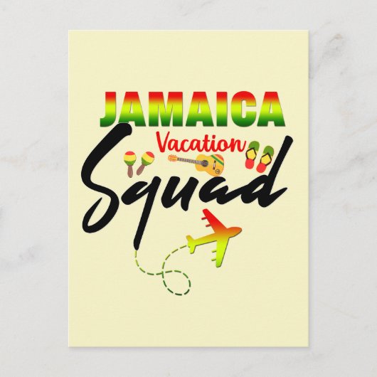 Jamaica Vacation Squad Group Matching Reggae Briefkaart (Voorkant)