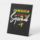 Jamaica Vacation Squad Group Matching Reggae Reclamebord Met Voetstuk (Voorkant)