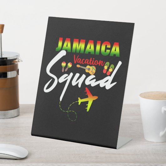 Jamaica Vacation Squad Group Matching Reggae Reclamebord Met Voetstuk (Insitu)