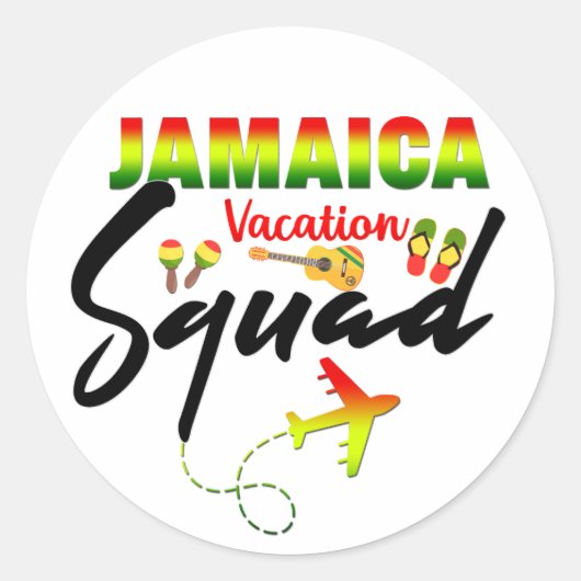 Jamaica Vacation Squad Group Matching Reggae Ronde Sticker (Voorkant)