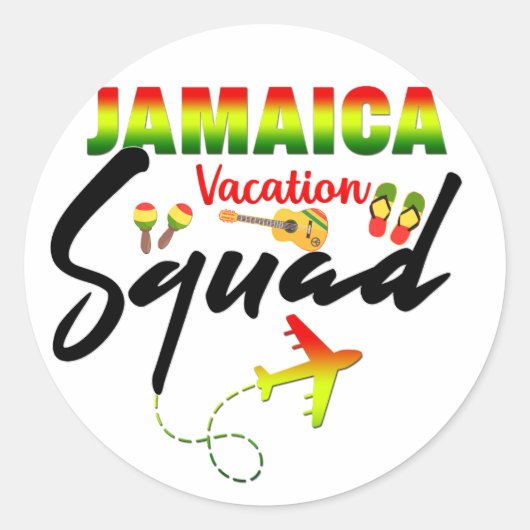 Jamaica Vacation Squad Group Matching Reggae Ronde Sticker (Voorkant)