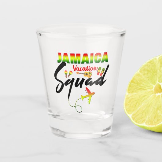 Jamaica Vacation Squad Group Matching Reggae Shot Glas (Voorkant)