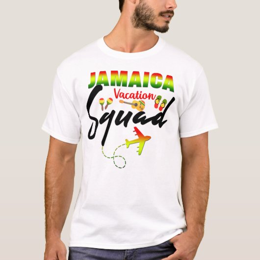 Jamaica Vacation Squad Group Matching Reggae T-shirt (Voorkant)