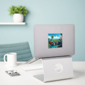 Jamaica vakantie sticker (Laptop op bureau)