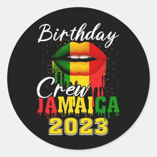 Jamaica Vakantie Verjaardagsploeg 2023 Meisjes Rei Ronde Sticker (Voorkant)