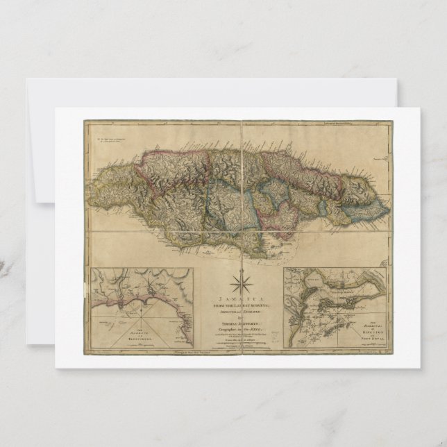 Jamaica van de meest recente enquête-kaart (1775) (Voorkant)