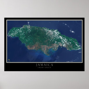 Jamaica van de Ruimtesatellietkaart Poster