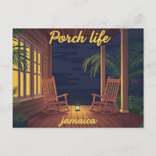 Jamaica veranda leven avond briefkaart (Voorkant)