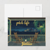 Jamaica veranda leven avond briefkaart (Voorkant / Achterkant)