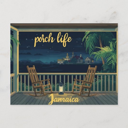 Jamaica veranda leven avond briefkaart (Voorkant)