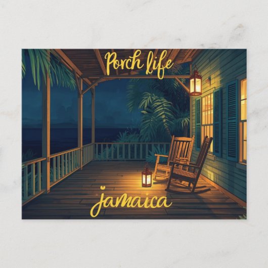 Jamaica veranda leven avond briefkaart (Voorkant)
