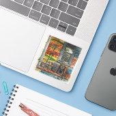 Jamaica veranda leven sticker (Laptop met iPhone)
