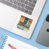 Jamaica veranda leven sticker (Laptop met iPhone)