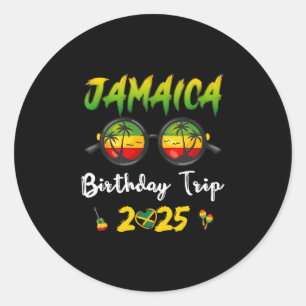 Jamaica Verjaardagsreis 2025 Grappige Gezinsvakant Ronde Sticker