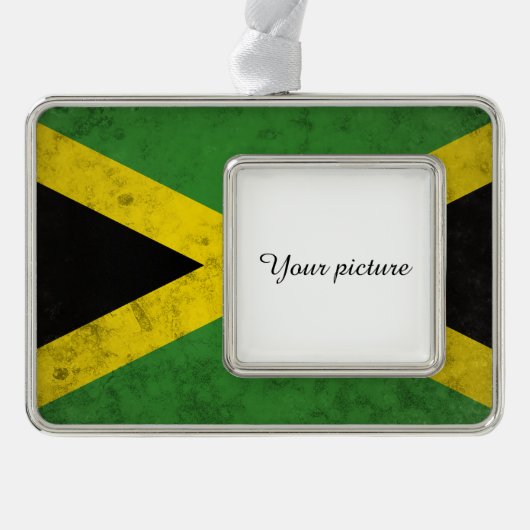Jamaica Verzilverd Omlijst Ornament (Voorkant)
