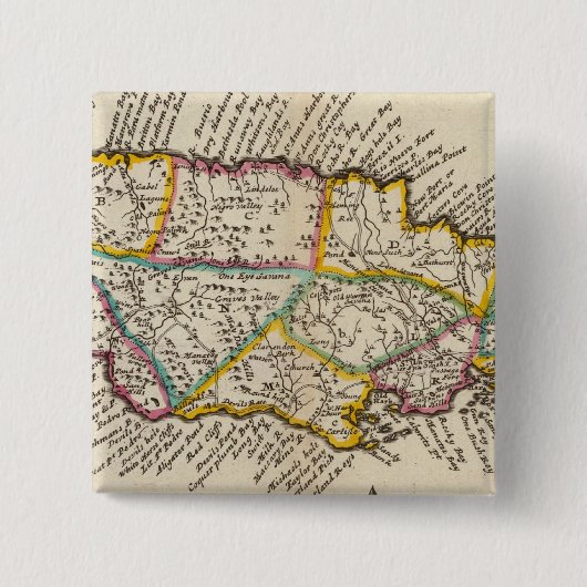 Jamaica Vierkante Button 5,1 Cm (Voorkant)