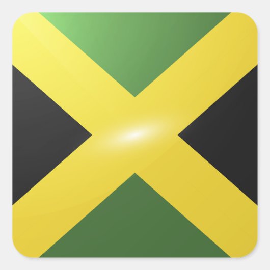 Jamaica vierkante glossy vlag sticker (Voorkant)