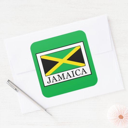 Jamaica Vierkante Sticker (Envelop)