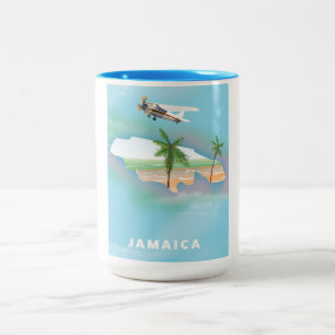 Jamaica Vintage-poster Tweekleurige Koffiemok