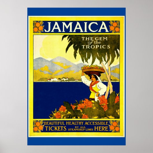 Jamaica, vintage reisposter poster (Voorkant)