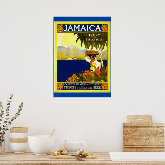 Jamaica, vintage reisposter poster (Keuken)