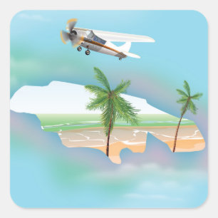 Jamaica Vintage-reisposter Vierkante Sticker