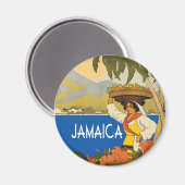 Jamaica vintage-reisstijl magneet (Voorkant / Achterkant)