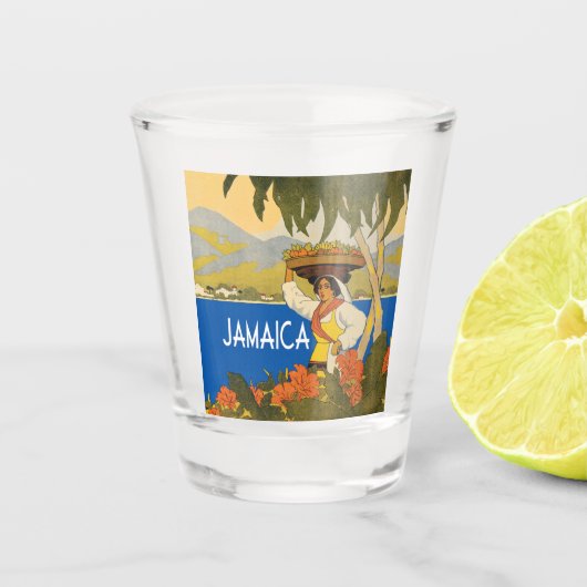 Jamaica vintage-reisstijl shot glas (Voorkant)