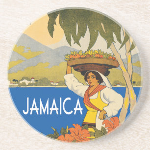 Jamaica vintage-reisstijlillustratie zandsteen onderzetter