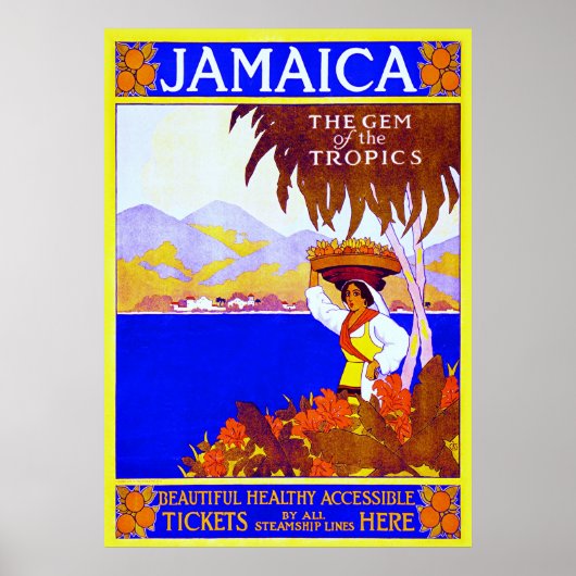 Jamaica ~ Vintage Travel Canvas Poster (Voorkant)