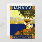 Jamaica, Vintage Travel Poster Briefkaart (Voorkant / Achterkant)