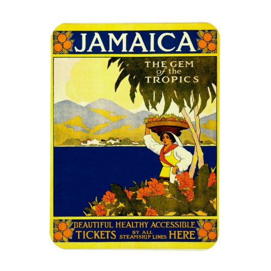Jamaica, Vintage Travel Poster Magneet (Verticaal)