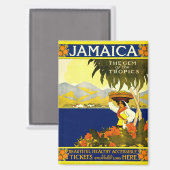 Jamaica, Vintage Travel Poster Magneet (Voorkant / Achterkant)
