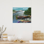 Jamaica Vist Boats Negril River Foto Poster (Keuken)