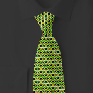 Jamaica Vlag Baksteenpatroon Stropdas