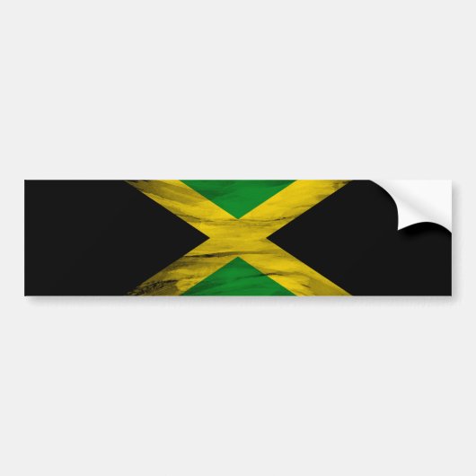 Jamaica vlag borstelslag, nationale vlag bumpersticker (Voorkant)
