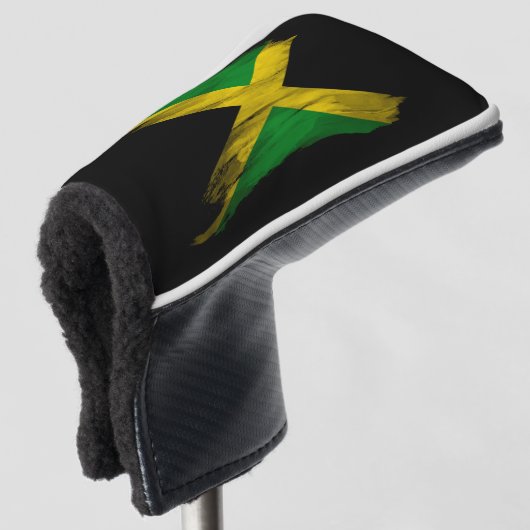 Jamaica vlag borstelslag, nationale vlag golfheadcover (3/4 voorkant)