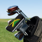 Jamaica vlag borstelslag, nationale vlag golfheadcover (Insitu)