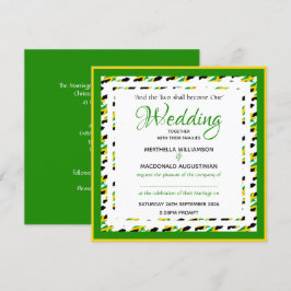 JAMAICA VLAG Custom Patriotic Square Wedding Kaart