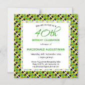 JAMAICA VLAG gepersonaliseerde 40ste verjaardag Magnetische Uitnodiging (Voorkant)