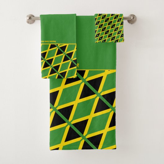 JAMAICA VLAG Gepersonaliseerde Schrift GROEN Bad Handdoek (Insitu)